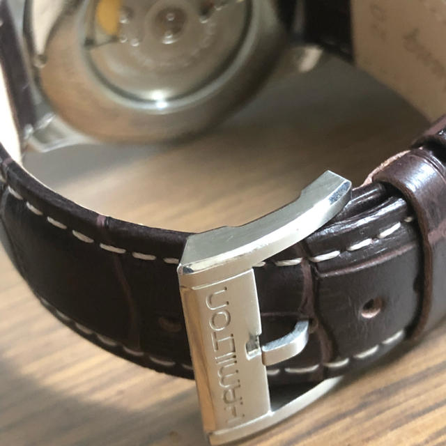 Hamilton(ハミルトン)のハミルトン ジャズマスター オープンハート 未使用新品皮ベルト 純正尾錠 メンズの時計(腕時計(アナログ))の商品写真