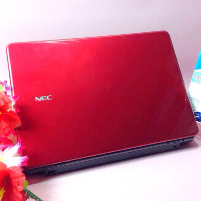 NEC(エヌイーシー)の可愛いルビーレッド❤️ブルーレイ/オフィス/無線❤️Win10❤️大容量500G スマホ/家電/カメラのPC/タブレット(ノートPC)の商品写真