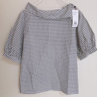 グローブ(grove)の【新品未使用品タグ付き】grove グローブ ギンガムチェック トップス(Tシャツ(半袖/袖なし))