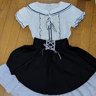 アクシーズファム(axes femme)のaxes femme　リボン付きスカート(ひざ丈スカート)