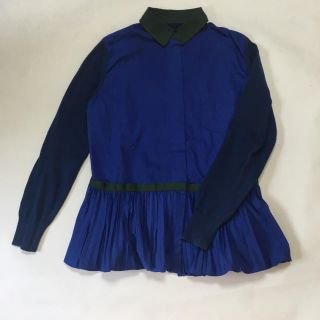 サカイ(sacai)の【sacai】サカイ ドッキング プリーツ フレア ブラウス カーディガン(シャツ/ブラウス(半袖/袖なし))