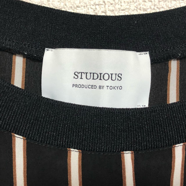 STUDIOUS(ステュディオス)のSTUDIOUS ストライプクルーネックプルオーバーTシャツ サイズ3 メンズのトップス(Tシャツ/カットソー(半袖/袖なし))の商品写真