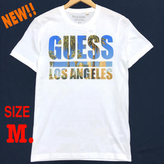ゲス(GUESS)のM相当 新品 GUESS フォトロゴ Tシャツ 白 ゲス ビッグロゴ(Tシャツ/カットソー(半袖/袖なし))