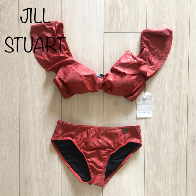 JILLSTUART(ジルスチュアート)の新品 ジルスチュアート 水着 2点セット オフショル ドット ビキニ OG M レディースの水着/浴衣(水着)の商品写真