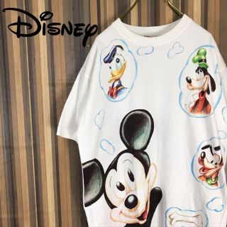 ディズニー(Disney)のDisney ディズニー ミッキー Tシャツ 半袖 カットソー  デカプリント(Tシャツ/カットソー(半袖/袖なし))