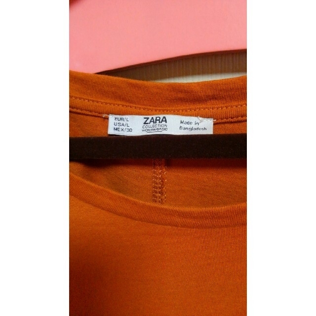ZARA(ザラ)のZARAブラウン🎶トップス🐞Lsize レディースのトップス(カットソー(半袖/袖なし))の商品写真
