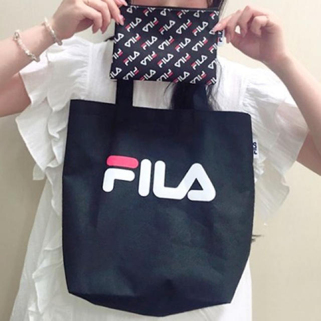 FILA(フィラ)のPopteen 2018年10月号付録 FILAトートバッグ＆ポーチ2点セット レディースのバッグ(トートバッグ)の商品写真