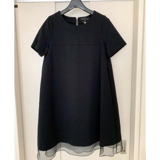 ジルスチュアート(JILLSTUART)のJILL STUART ジルスチュアート 裾レースAラインワンピース 4 黒(ひざ丈ワンピース)