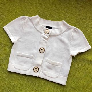 ベビーギャップ(babyGAP)の【専用】GAP 95 半袖 カーディガン 白 2歳 3歳 baby(カーディガン)