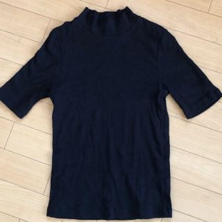 エイチアンドエム(H&M)のH&M 5分袖 タートル ロンT デニムシルバーアクセなどに！ 合わせやすい！(Tシャツ(半袖/袖なし))