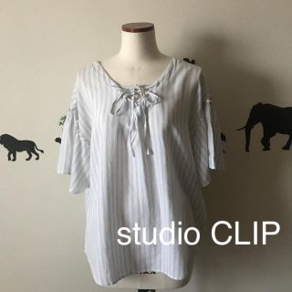 スタディオクリップ(STUDIO CLIP)のstudio CLIP 麻レーヨン 柔らか ゆったり袖フレアブラウス(シャツ/ブラウス(半袖/袖なし))