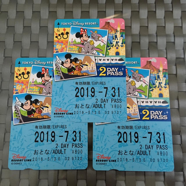 Disney(ディズニー)のディズニー リゾートライン 2day パス チケットの施設利用券(遊園地/テーマパーク)の商品写真