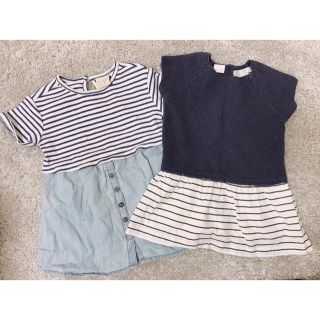 ザラキッズ(ZARA KIDS)のボーダーワンピース2点セット(ワンピース)