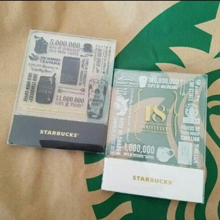 スターバックスコーヒー(Starbucks Coffee)の♡SALE♡スターバックス コースター 18周年 2枚セット 海外限定 韓国限定(テーブル用品)