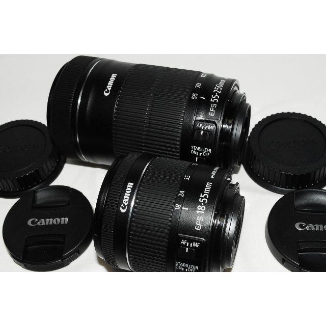 Canon(キヤノン)の2018年8月購入品！ EF 18-55 STM+EF 55-250 STM スマホ/家電/カメラのカメラ(デジタル一眼)の商品写真