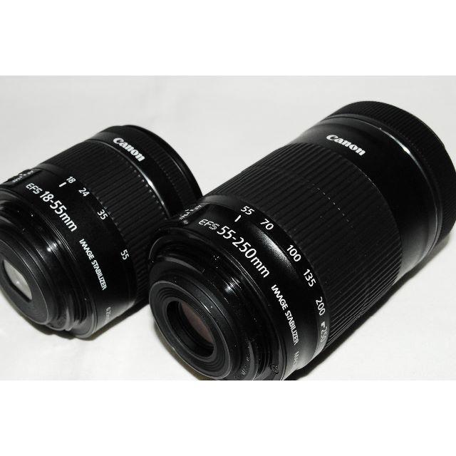 Canon(キヤノン)の2018年8月購入品！ EF 18-55 STM+EF 55-250 STM スマホ/家電/カメラのカメラ(デジタル一眼)の商品写真