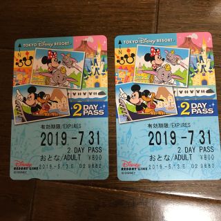 ディズニー(Disney)のディズニーリゾートライン 2デイパス 2枚(遊園地/テーマパーク)