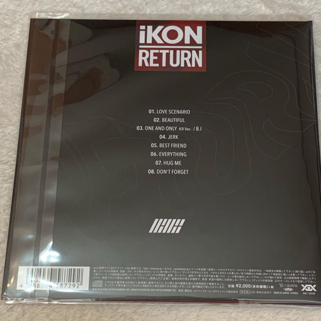 iKON(アイコン)のiKON  RETURN CD アルバム エンタメ/ホビーのCD(K-POP/アジア)の商品写真