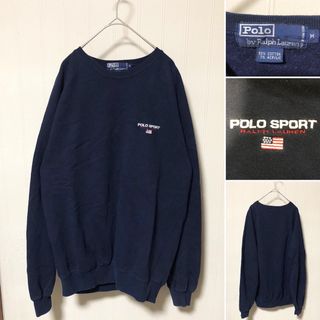 ポロラルフローレン(POLO RALPH LAUREN)の大人気❗️90s POLO SPORT ポロスポーツ ロゴ スウェット ネイビー(スウェット)