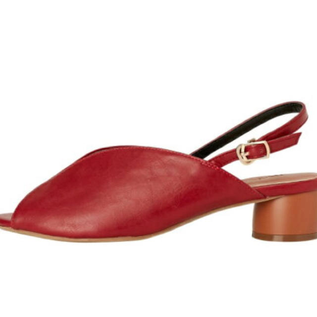 Ungrid(アングリッド)のフェイクレザーオープントゥサンダル レディースの靴/シューズ(ハイヒール/パンプス)の商品写真