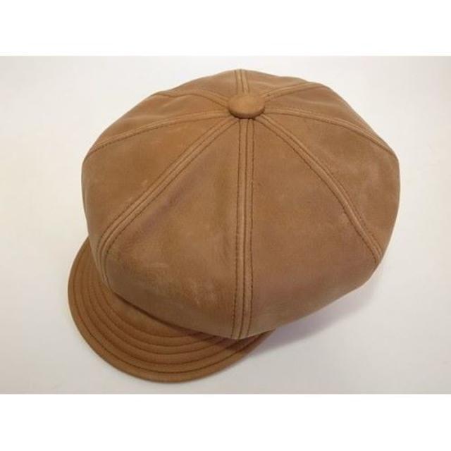 NEW YORK HAT(ニューヨークハット)のニューヨークハットVintage Leather Spitfire Rust L メンズの帽子(キャスケット)の商品写真