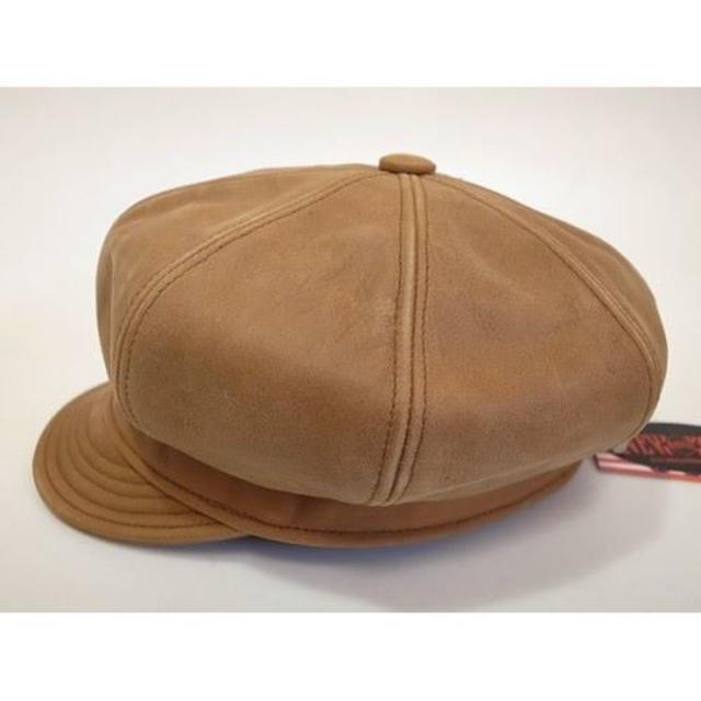 NEW YORK HAT(ニューヨークハット)のニューヨークハットVintage Leather Spitfire Rust L メンズの帽子(キャスケット)の商品写真