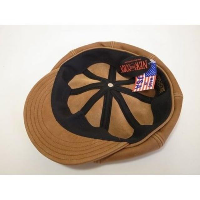 NEW YORK HAT(ニューヨークハット)のニューヨークハットVintage Leather Spitfire Rust L メンズの帽子(キャスケット)の商品写真