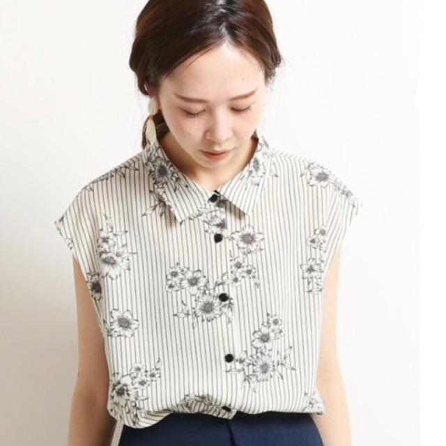 IENA - 新品未使用 タグ付き IENA (イエナ)ストライプフラワーブラウス ナチュラル
