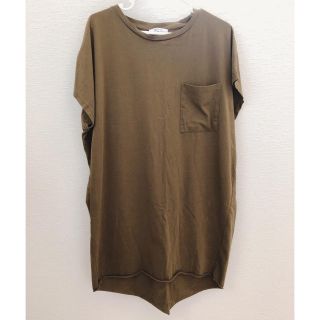 ザラ(ZARA)のZARA ザラ トップス ワンピース 切りっぱなし(カットソー(半袖/袖なし))