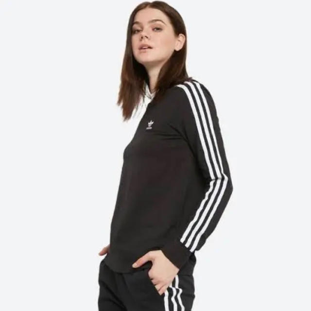 adidas(アディダス)のアディダス オリジナルス 3ストライプス 長袖 Tシャツ 黒 XS レディースのトップス(Tシャツ(長袖/七分))の商品写真