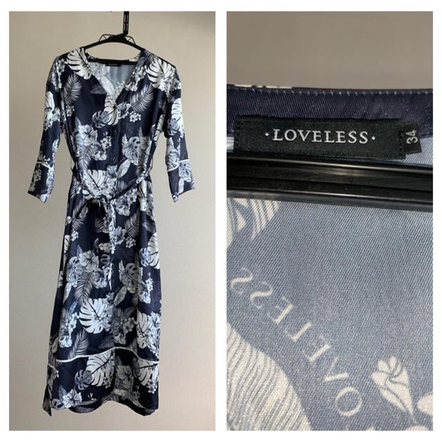 LOVELESS(ラブレス)のゆうぴ様 専用✳︎LOVELESSリーフプリント ロングガウン ワンピース✳︎ レディースのワンピース(ロングワンピース/マキシワンピース)の商品写真