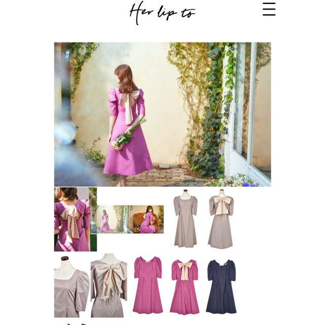 her lip to♡ハーリップトゥー♡バックリボンワンピース her lip to♡ハーリップトゥー♡バックリボンワンピース