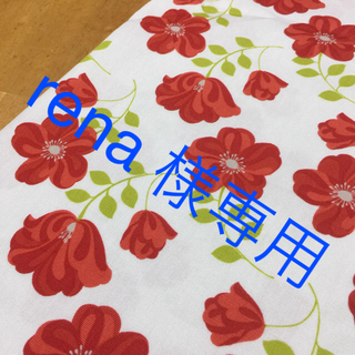 【rena 様専用】花柄 プリント 生地 ホワイト 108cm×24cm(生地/糸)