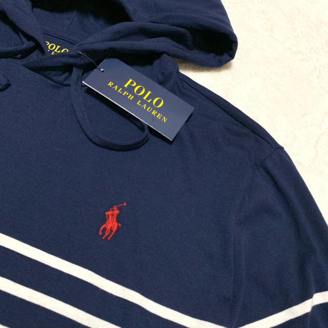 POLO RALPH LAUREN(ポロラルフローレン)のPOLO RALPH LAUREN ロンTパーカー /Navボーダー メンズのトップス(Tシャツ/カットソー(七分/長袖))の商品写真