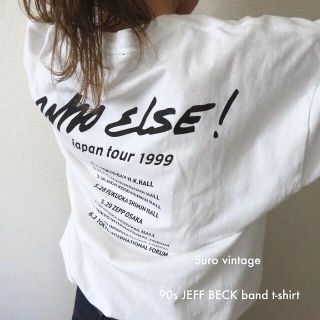 サンタモニカ(Santa Monica)の90s JEFF BECK フォトtシャツ バンt 白 古着 レディース (Tシャツ(半袖/袖なし))