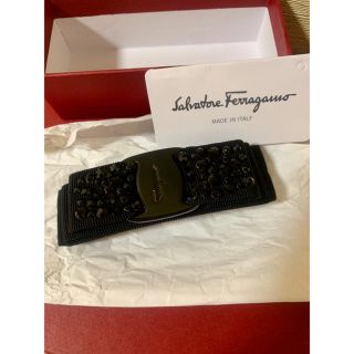 サルヴァトーレフェラガモ(Salvatore Ferragamo)の新品未使用 フェラガモ    スワロフスキー バレッタ ブラック VARA(バレッタ/ヘアクリップ)