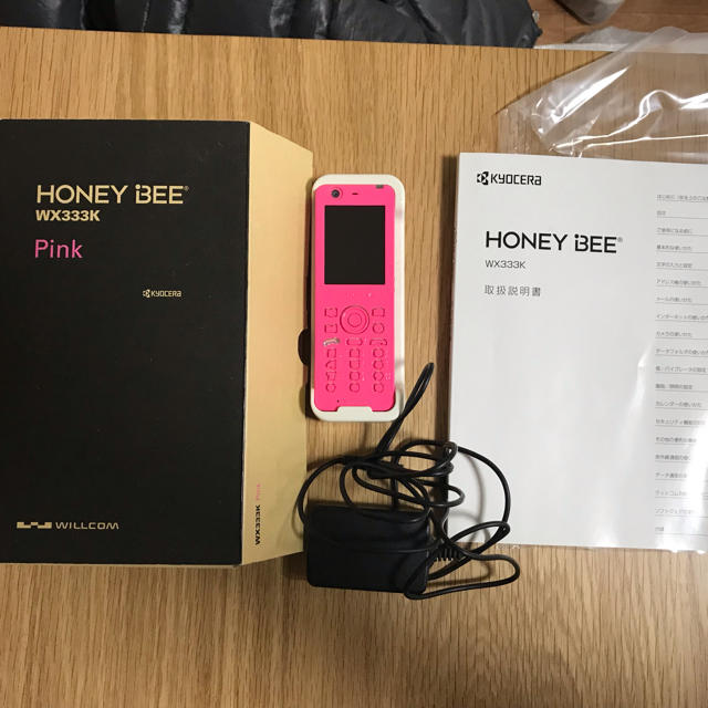 HONEY BEE(ハニービー)のウィルコムWILLCOMハニービーHONEY BEE WX333K PHS スマホ/家電/カメラのスマートフォン/携帯電話(PHS本体)の商品写真