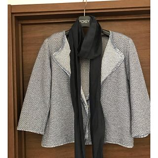 マックスマーラ(Max Mara)のマレーラ  リボン付き七分袖ジャケット(ノーカラージャケット)