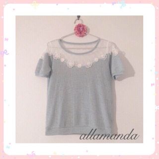 アラマンダ(allamanda)のallamanda♡チュール切替ニット(カットソー(半袖/袖なし))