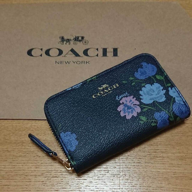 コーチ❤️COACH ラウンド コインケース 小銭入れ フラワー 花柄 