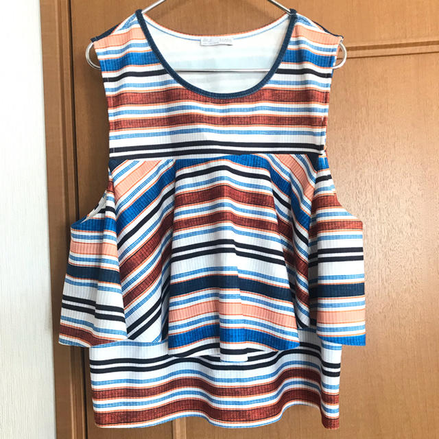 ZARA(ザラ)のZARA マルチボーダー ノースリーブ レディースのトップス(カットソー(半袖/袖なし))の商品写真