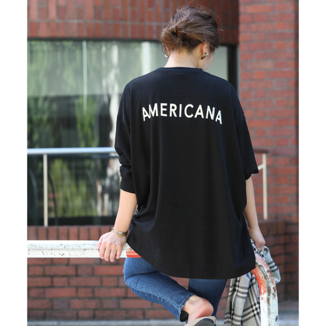 レディースAMERICANA サイドジップスエット tシャツ アメリカーナ