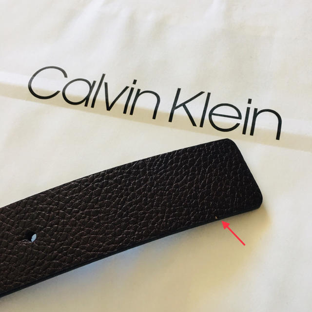 Calvin Klein(カルバンクライン)の大人気★Calvin Klein CKロゴバックルメンズ厚め本革ベルト ブラウン メンズのファッション小物(ベルト)の商品写真