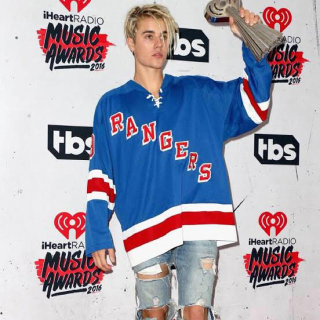 RANGERS   justin bieber着用　ホッケーシャツ