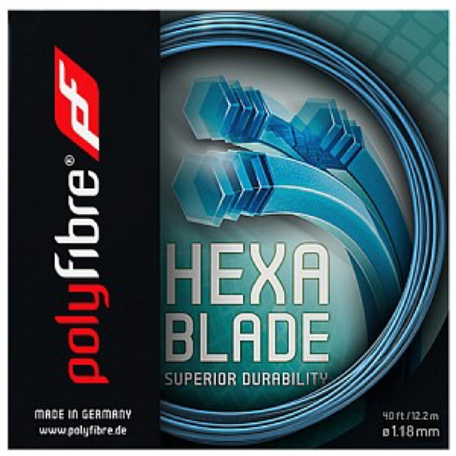 お買得12mCUT品POLY FIBRE HEXABLADE1.18mm スポーツ/アウトドアのテニス(ラケット)の商品写真