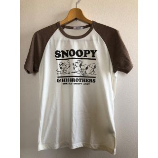 ユニクロ(UNIQLO)のスヌーピー Tシャツ ユニクロ UT  新品未使用 S ホワイト ブラウン(Tシャツ/カットソー(半袖/袖なし))