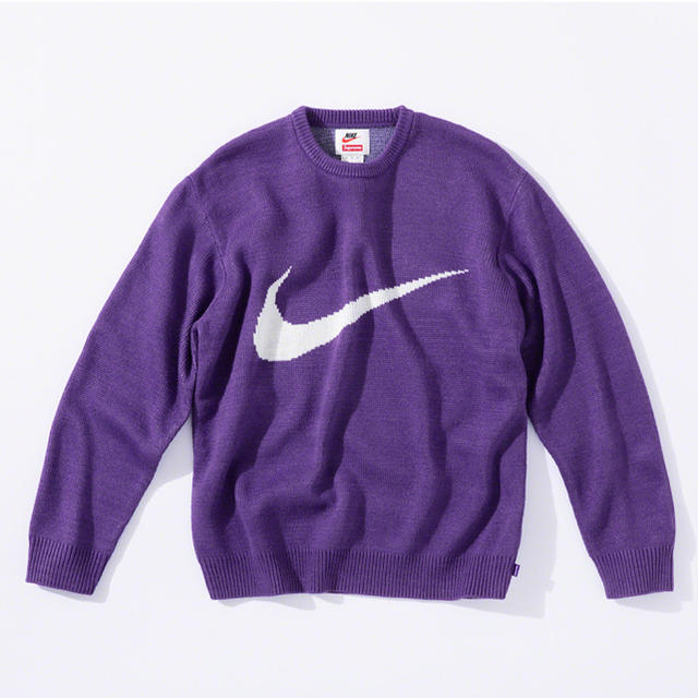 Supreme - 【M】Supreme Nike swoosh sweaterセーターパープル紫の通販 ...