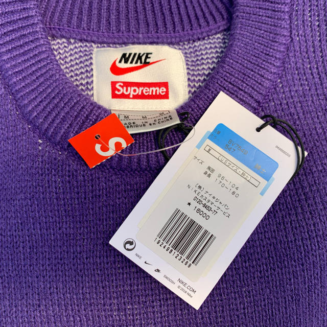 【M】Supreme Nike swoosh sweaterセーターパープル紫