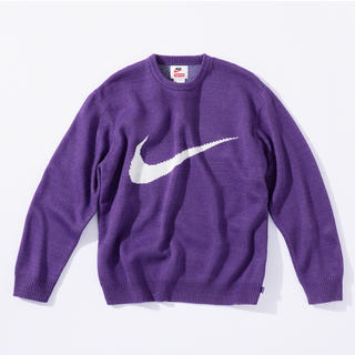 シュプリーム(Supreme)の【M】Supreme Nike swoosh sweaterセーターパープル紫(ニット/セーター)