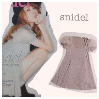 スナイデル(SNIDEL)の袖シースルーパフスリーブチュニック♡(カットソー(半袖/袖なし))